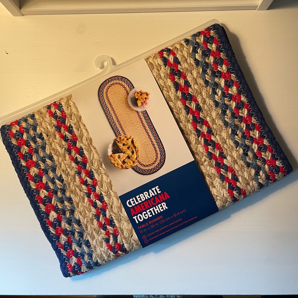 Table Runner - Patriotic Motif - Braided Jute - by Kohl’s